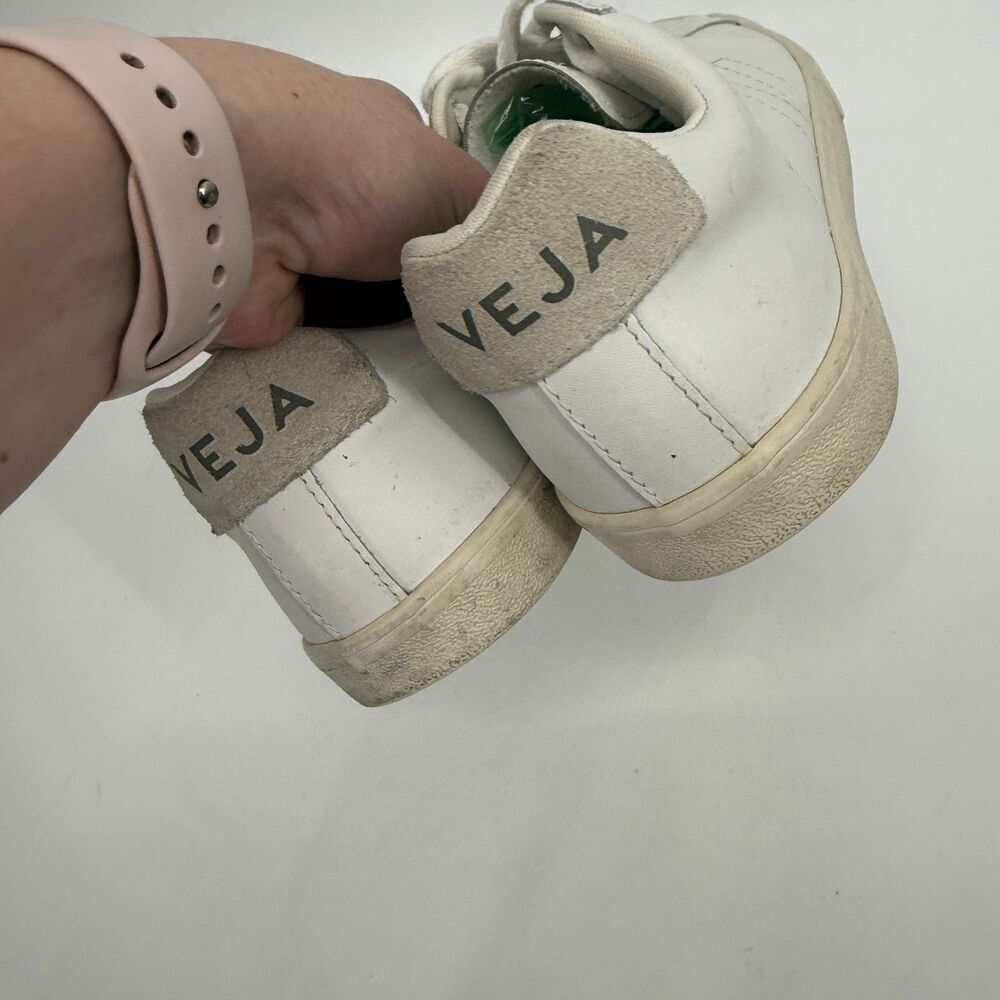 Veja Esplar Leather Suede White Sneakers Casual Preppy Athleisure Women Size 8 - Picture 8 of 12